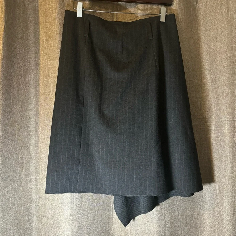 United Colors Of Benetton pinstripe wrap skirt